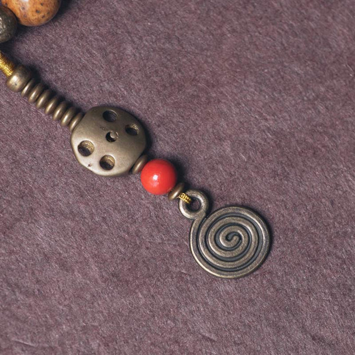 Buddha Stones108 個入りMalaビーズ 菩提樹の知恵 平和 タッセルブレスレット