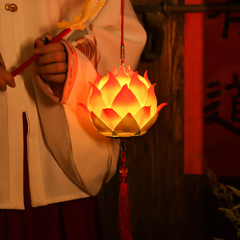 Buddha StonesDIY蓮の花ドラゴンランタンタッセルランプ装飾