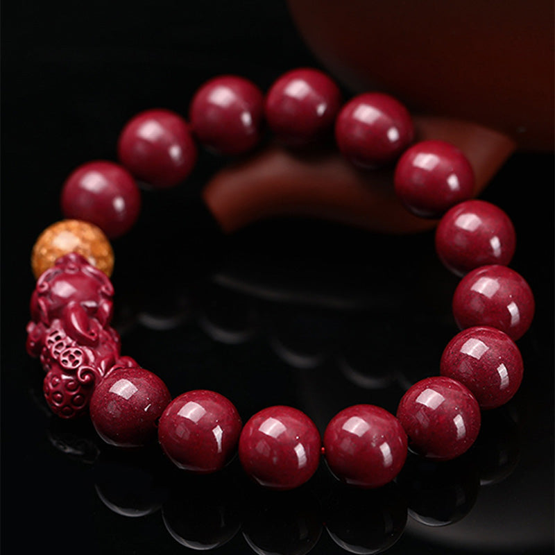 Buddha Stonesチベット辰砂PiXiuの穏やかなブレスレット