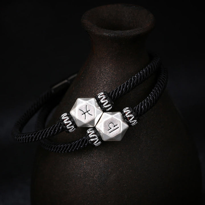 Buddha Stones999スターリングシルバー 12星座守護ハンドメイドストリングブレスレット