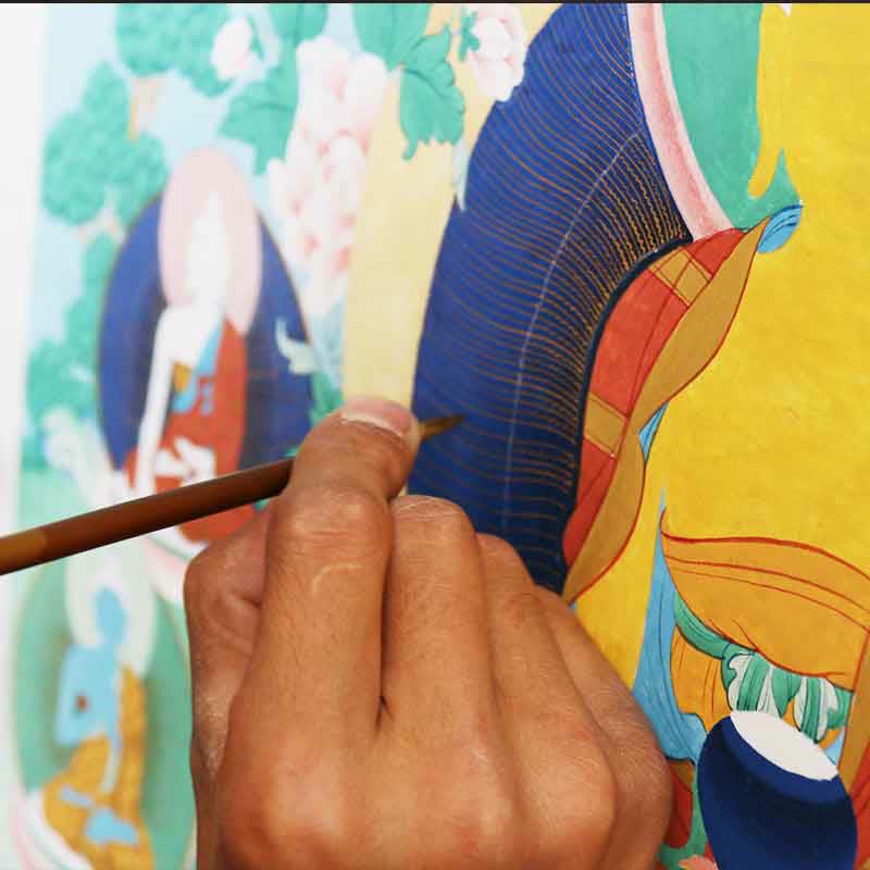 Buddha Stonesチベット 手作り タンカ 絵画 スピリチュアルな祝福 ブラインドボックス ランダムカラーパターン