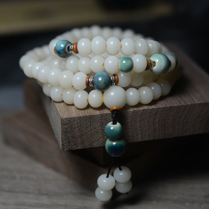 Buddha Stones108 個入りMalaビーズ 菩提樹 邪悪な霊を寄せ付けない 穏やかなブレスレット