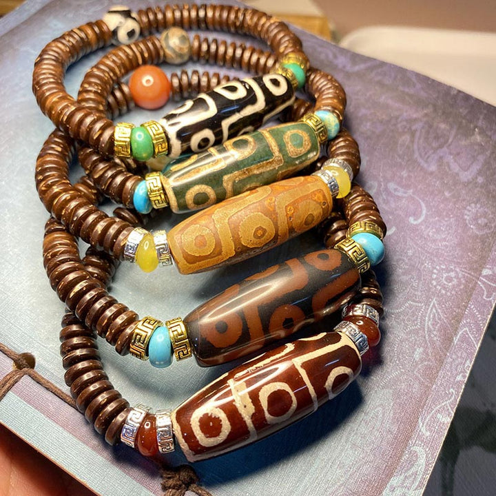 Buddha Stonesチベット九眼ビーズ富のブレスレット