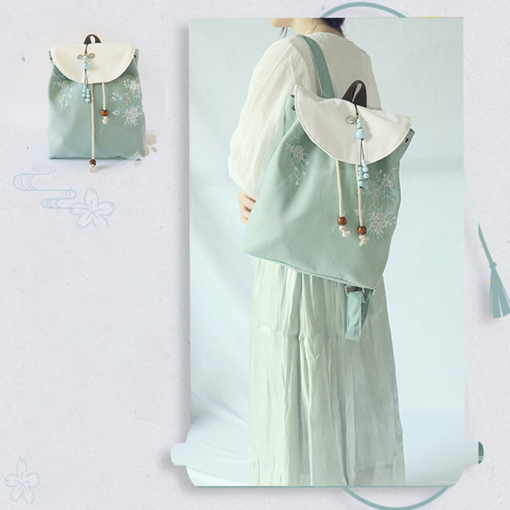 Buddha Stonesハンドメイド刺繍入り大容量キャンバスバックパック - image 9