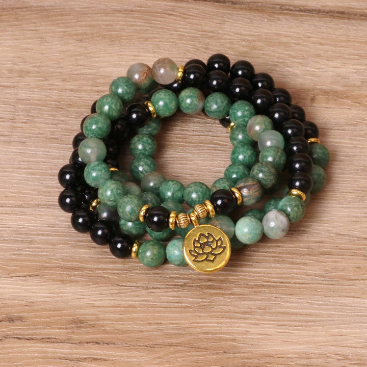 Buddha Stones108個入り 天然瑪瑙Malaヒーリングブレスレット