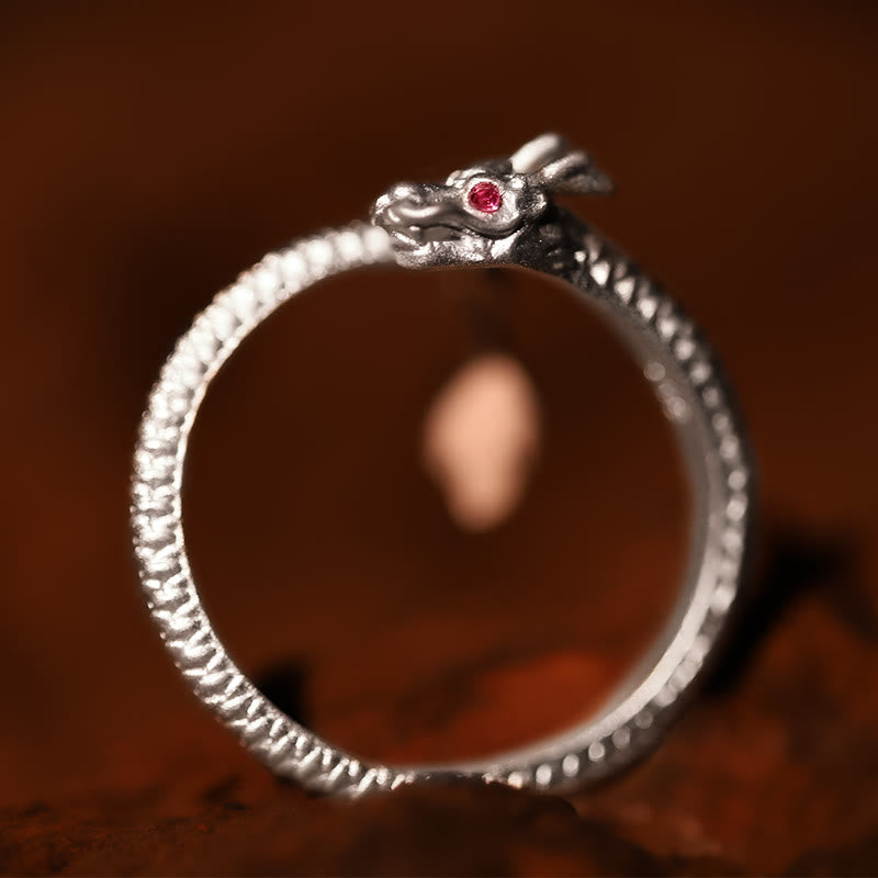 Buddha Stones925スターリングシルバー ヴィンテージ 龍年 幸運 保護 強さ 調節可能リング - image 13