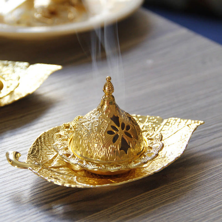 チベットの金箔ミニコースター瞑想用香炉