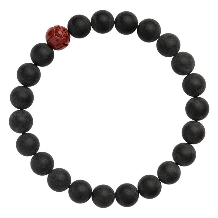 Buddha Stonesチベットヒノキ辰砂蓮ヒーリングブレスレット