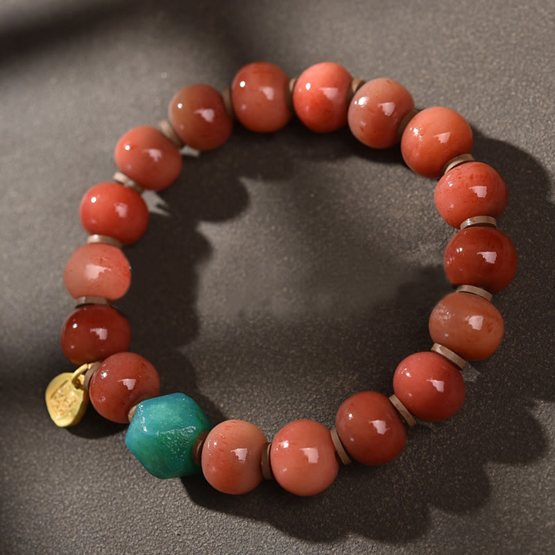 Buddha Stonesチベット天然ラクダ骨ビーズ 菩提樹の種 幸運のお守りブレスレット