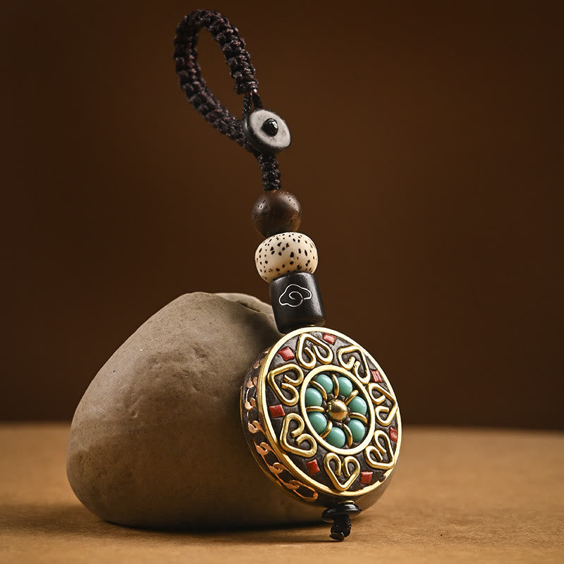 Buddha StonesチベットOm Mani Padme Humボディ シード ピース キーチェーン