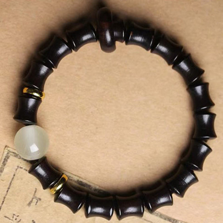 Buddha Stones黒檀 緑白檀 黒紫檀 竹 平和ブレスレット