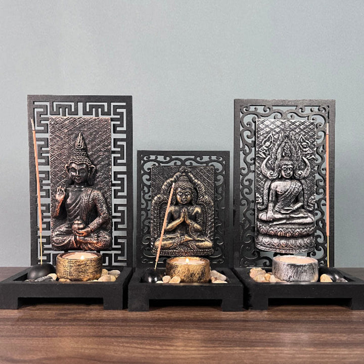 Buddha Stones仏陀の慈悲 静寂 家庭用樹脂製 祈り 祭壇装飾