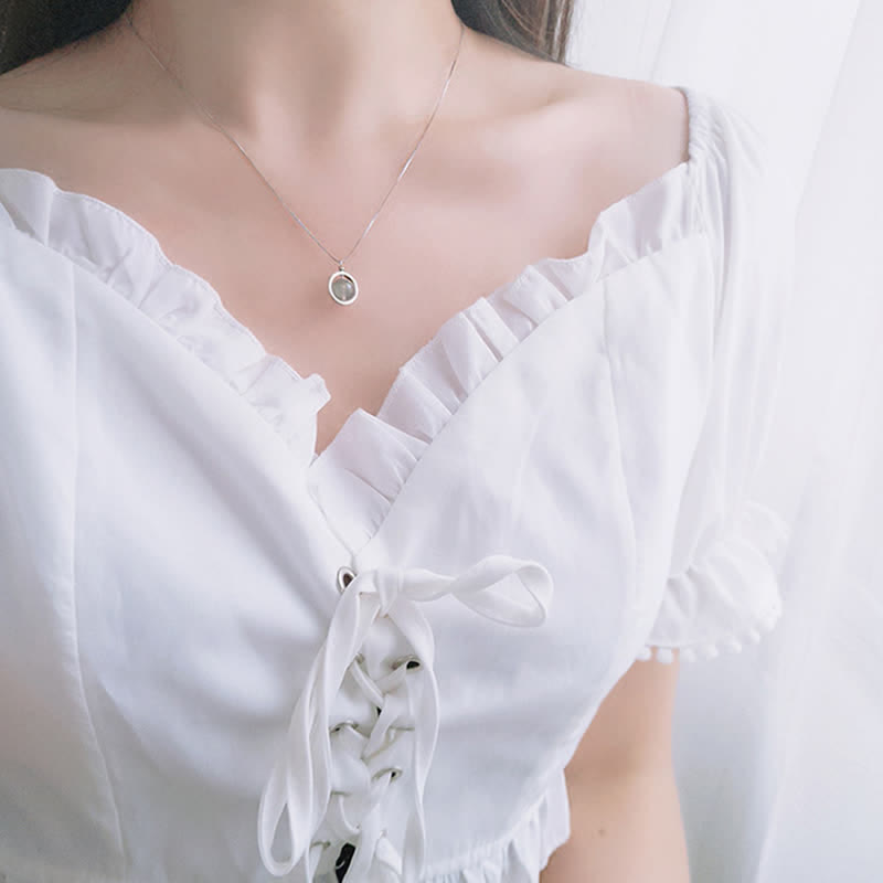 Buddha Stones 925スターリングシルバー ムーンストーン ラブプラネット 回転パターンネックレスペンダント - image 6