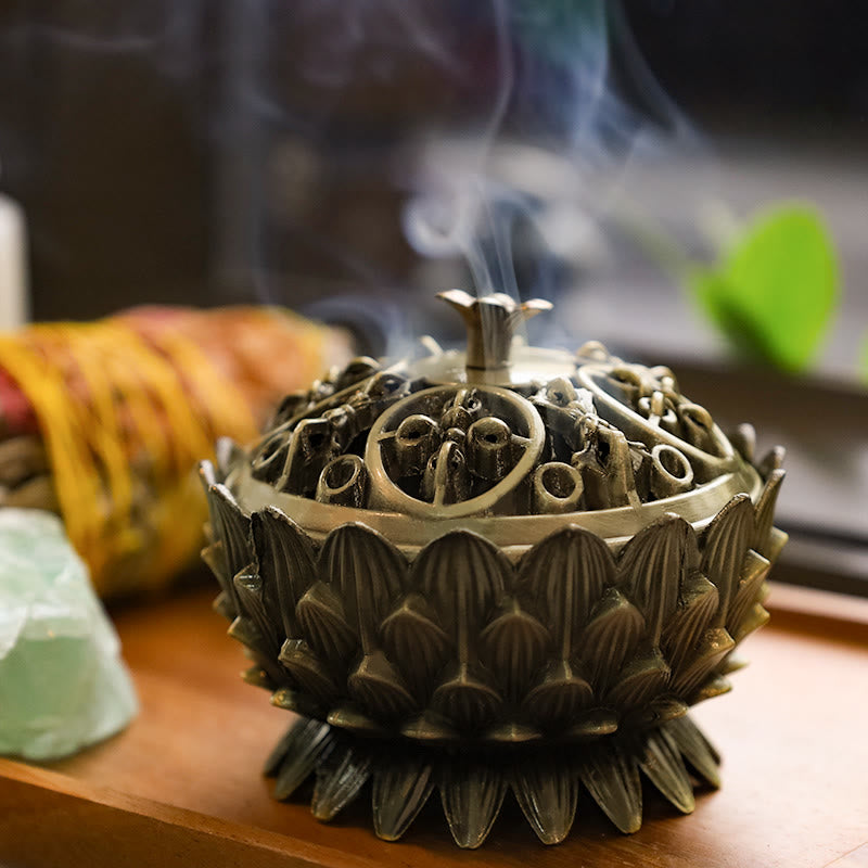 Buddha Stonesチベット蓮形浄化香炉