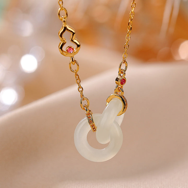 Buddha Stones925スターリングシルバー ラウンド翡翠 幸運繁栄ネックレスチェーンペンダント