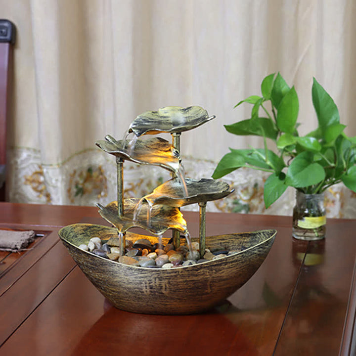 Buddha Stones蓮の葉型 滝 噴水 卓上装飾品 LEDライト付き ホームオフィス デスクトップ装飾 - image 7