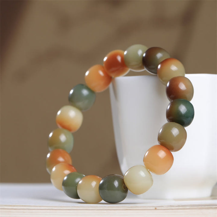 Buddha Stonesカラフルな菩提樹の種 平和の知恵ブレスレット