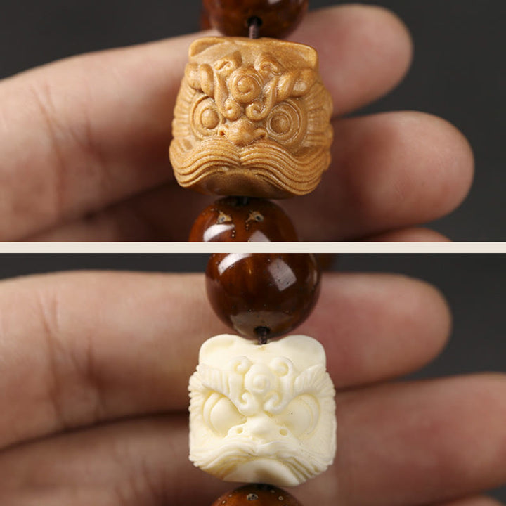 Buddha Stones紫菩提樹の種踊る獅子の知恵のブレスレット