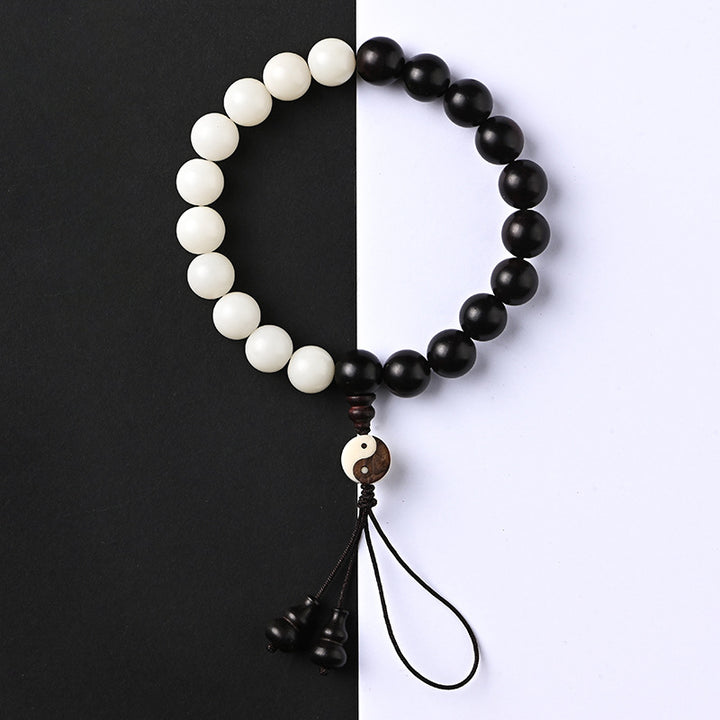 Buddha Stones黒檀YinYang守護 ブレスレット 装飾