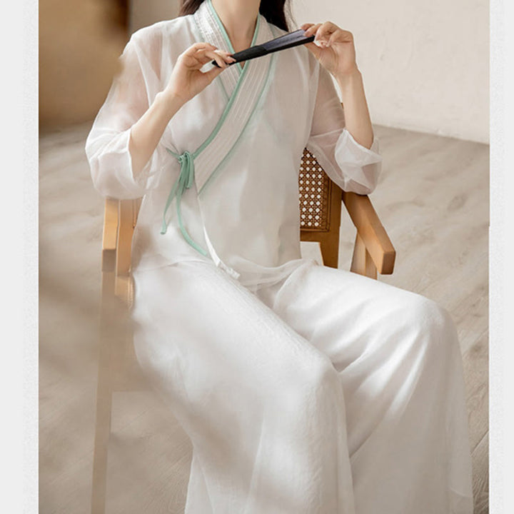 Buddha Stonesレトロ 祈り 禅 スピリチュアル 瞑想 練習 シフォン 服 レディース セット