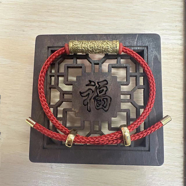 チベットのBuddha Stones、手作りの太歳ロープ、保護力のある編み込みブレスレット