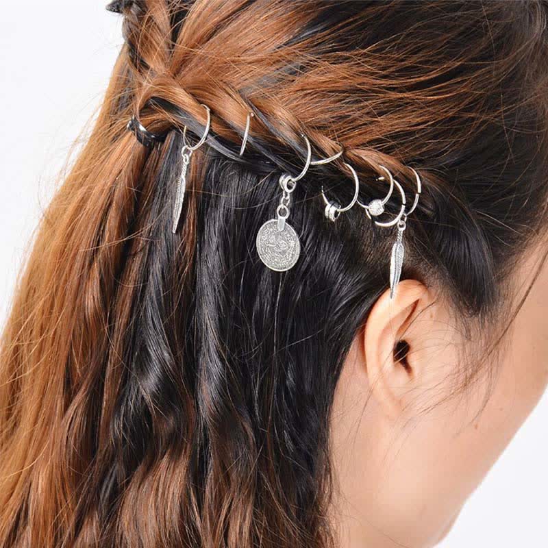 Buddha Stones、アンティークリーフコイン、ビーズ、バレッタ、ヘアピン、装飾