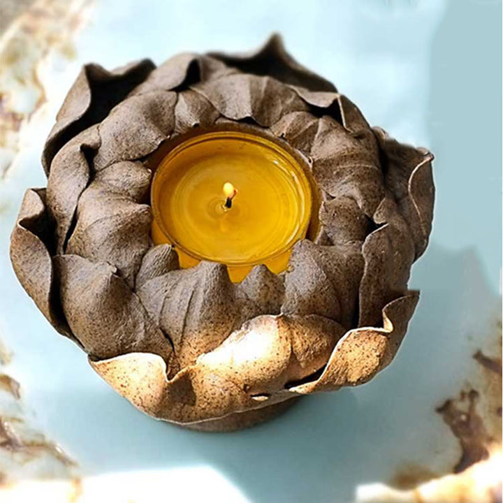 Buddha Stones蓮の花 陶器 キャンドルホルダー 香炉 家の装飾