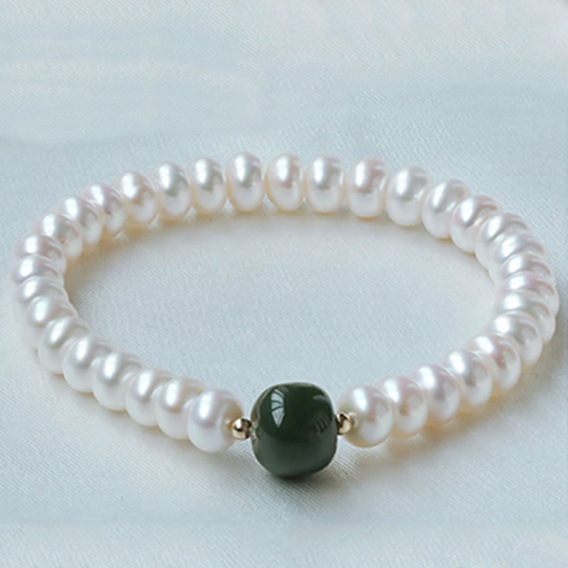 Buddha Stones 925スターリングシルバー 天然真珠 和田翡翠 アクアマリン 知恵 誠実 ネックレス ペンダント ブレスレット