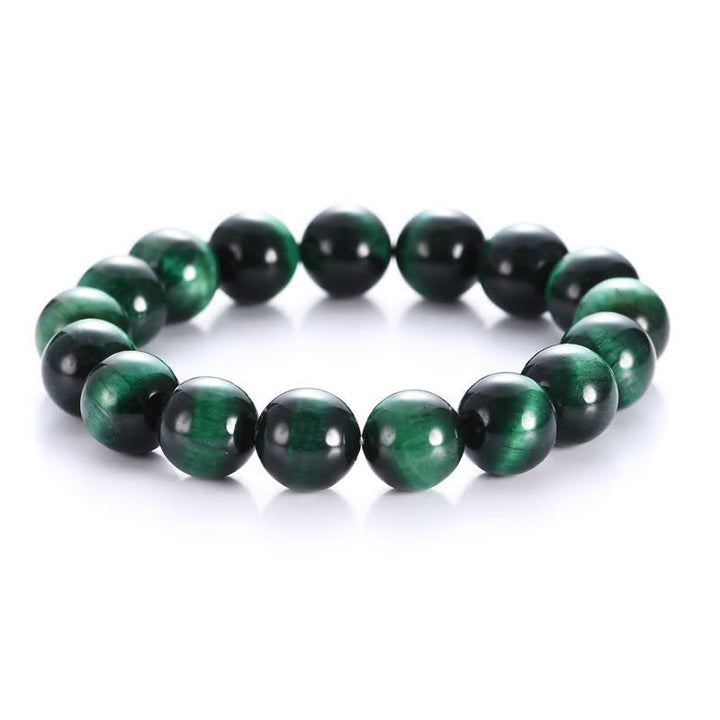 Buddha Stones天然グリーンタイガーアイの強さブレスレット - image 7