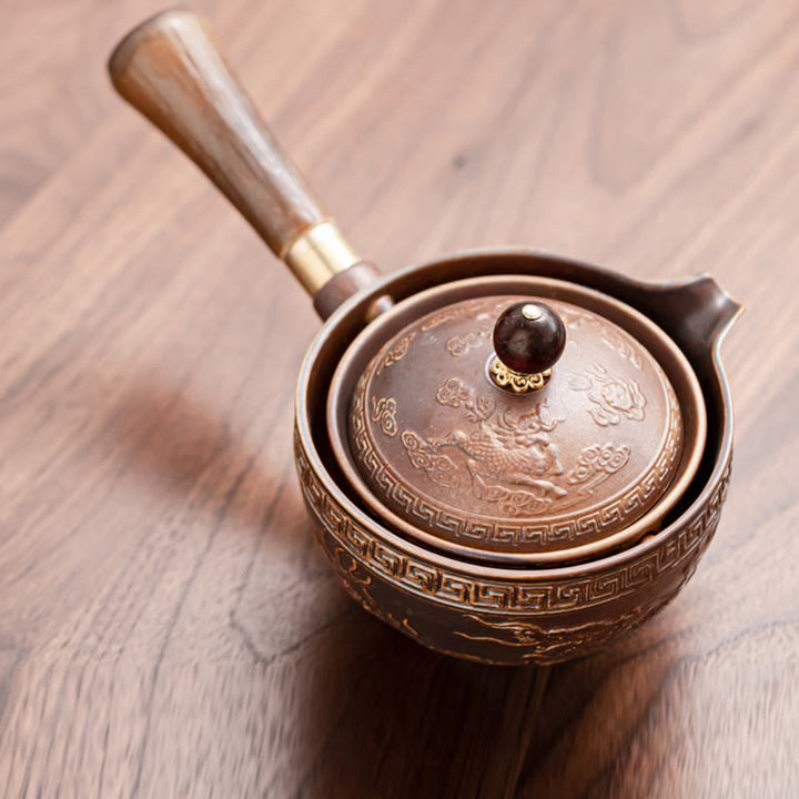 Buddha Stones中国功夫茶器デザイン 陶器ティーポット ポータブルギフトバッグ