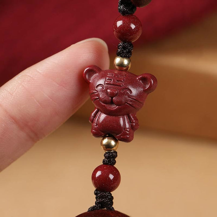 Buddha Stones小葉紅檀仏 辰砂 十二支 お守り 守護キーチェーン
