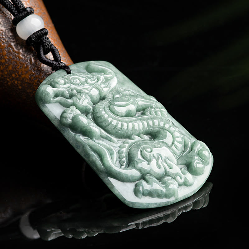 Buddha Stones龍年 十二支 龍 翡翠 成功のお守り ネックレス ペンダント