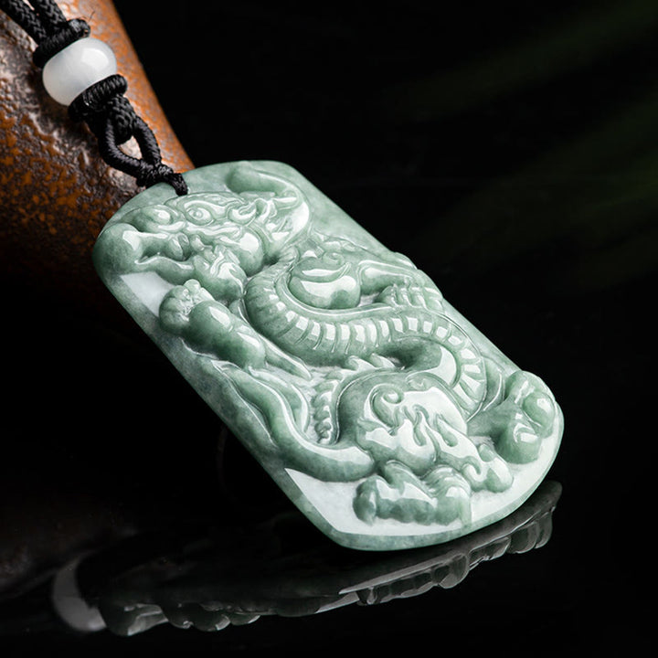 Buddha Stones龍年 十二支 龍 翡翠 成功のお守り ネックレス ペンダント
