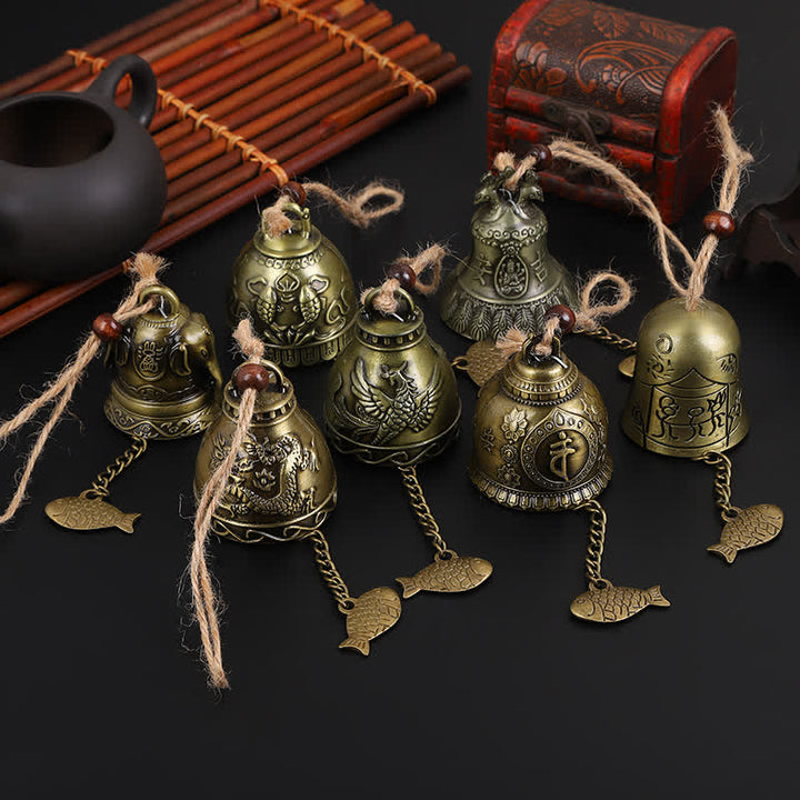 Buddha Stones風水 仏像 鯉 龍 象 風鈴 ベル 幸運 壁掛け 装飾