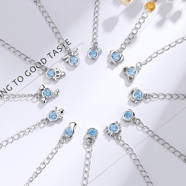 Buddha Stones925 シルバーメッキ銅製 12星座チャームブレスレット