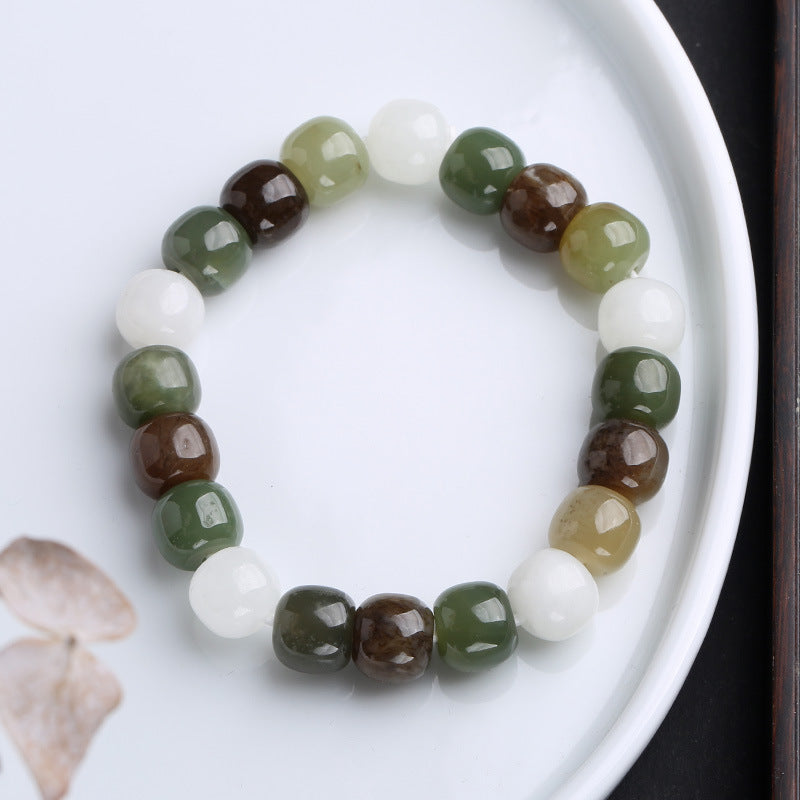 Buddha Stonesグラデーション翡翠幸運祝福ブレスレット