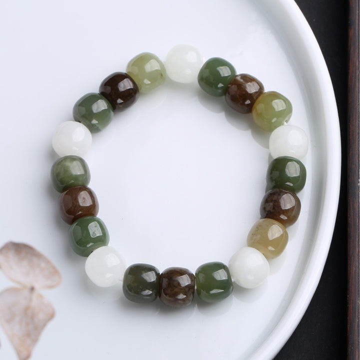 Buddha Stonesグラデーション翡翠幸運祝福ブレスレット