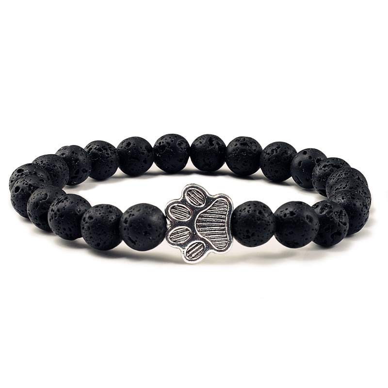 Buddha Stones 「犬を救おう」ストーンブレスレット - ブラックマット - image 6