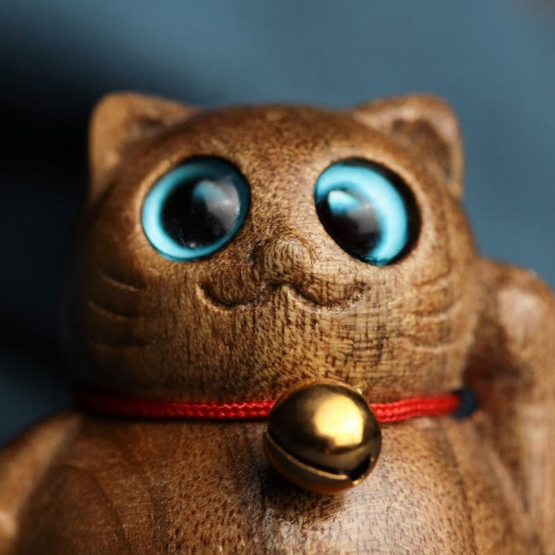 Buddha Stonesミニ招き猫子猫フィービー・ジェンナン木製祝福飾り - image 14