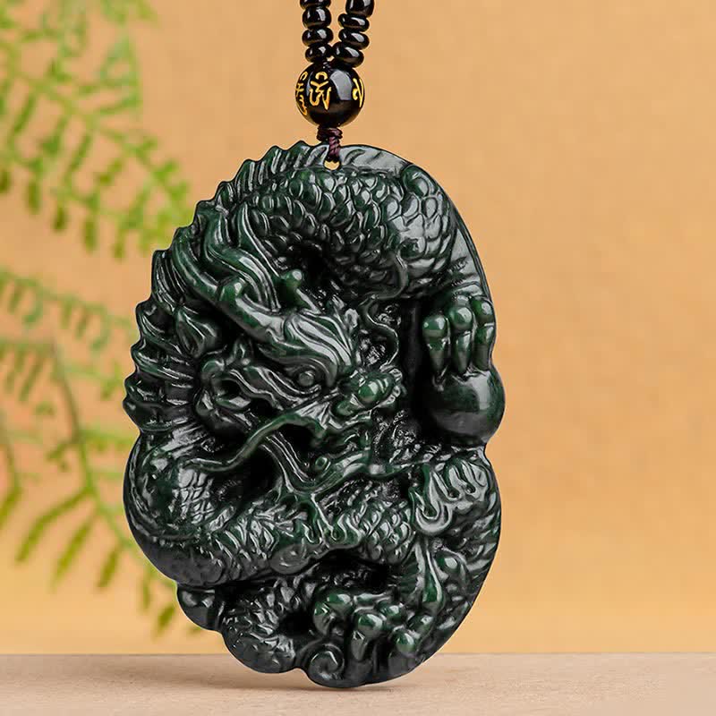 Buddha Stones和田翡翠龍 成功 調和 ネックレス ビーズ ストリング ペンダント - image 2