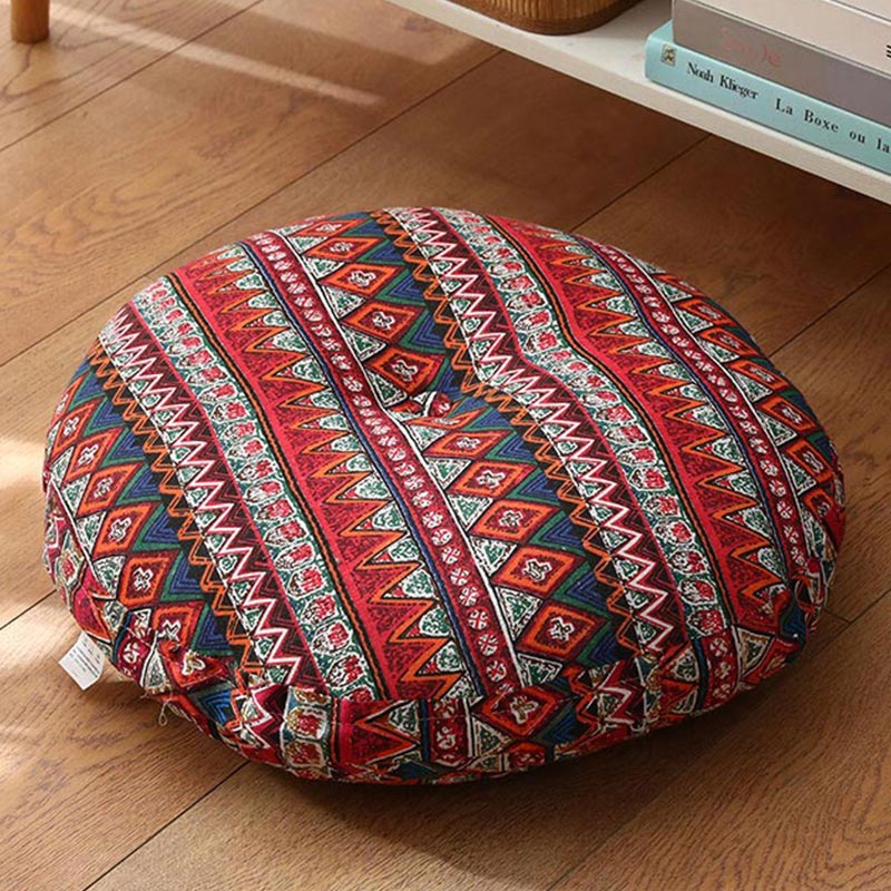 Buddha Stones 蓮のシンプルな模様のリネン製瞑想用座布団 ホームリビングルーム装飾 - 取り外し可能 - 約40cm×10cm（多少の誤差が生じる場合があります） - インディアンレッド - image 21