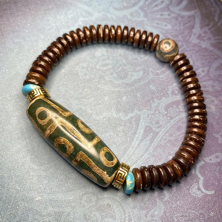 Buddha Stonesチベット九眼ビーズ富のブレスレット