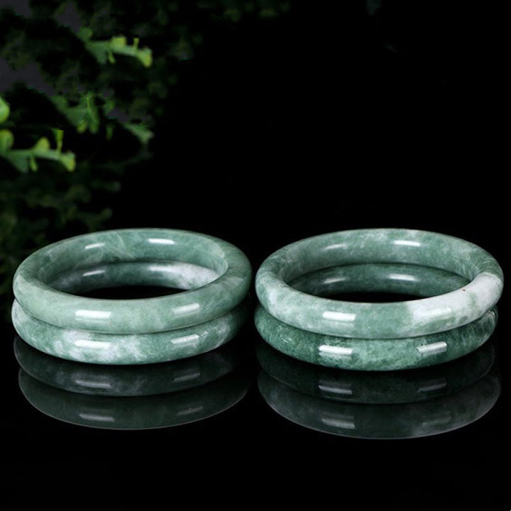 Buddha Stones天然翡翠の幸運の豊かさのバングルブレスレット