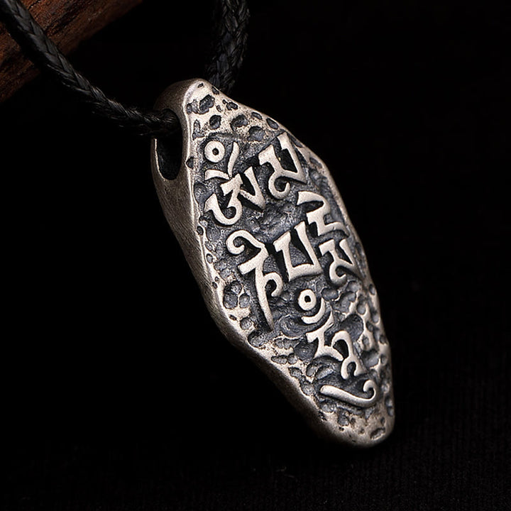 Buddha Stonesチベット 925 スターリングシルバーオーム・マニ・パドメ・フムドルジェヴァジュラ 彫刻 強さ ネックレス ペンダント - image 2