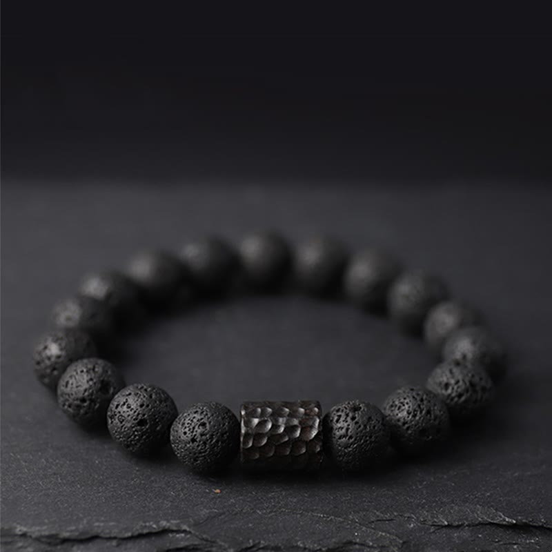 Buddha Stones 溶岩・黒檀・タイガーアイ使用 ヒーリングブレスレット