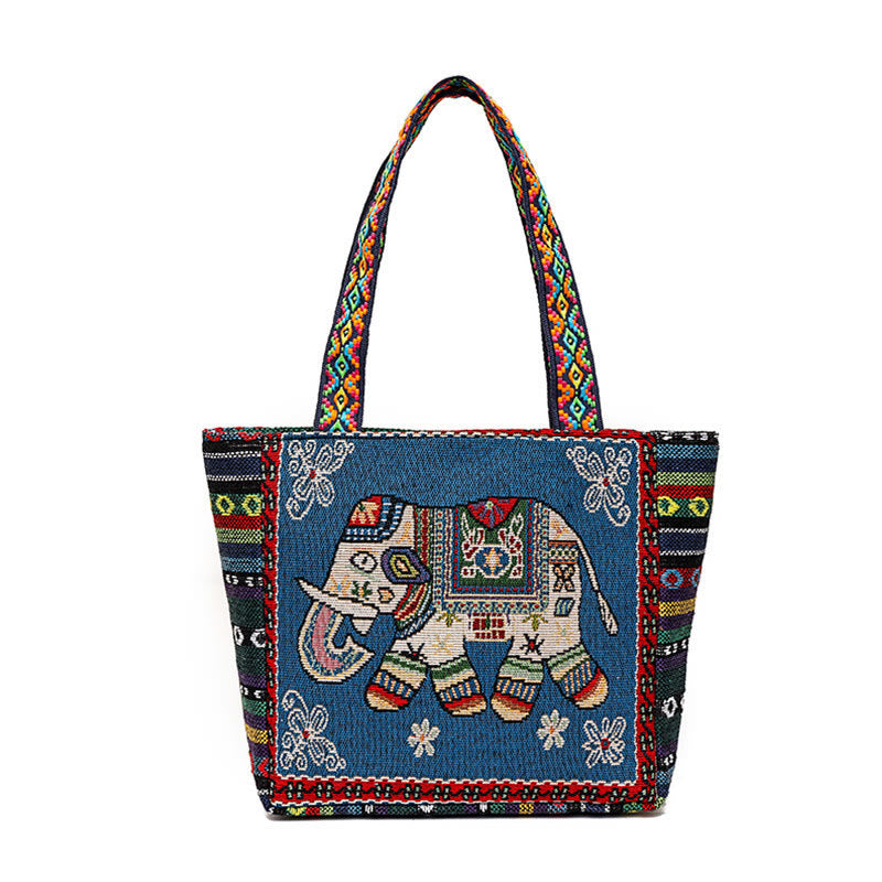 Buddha Stonesの蝶刺繍入り大容量キャンバストートバッグショルダーバッグ
