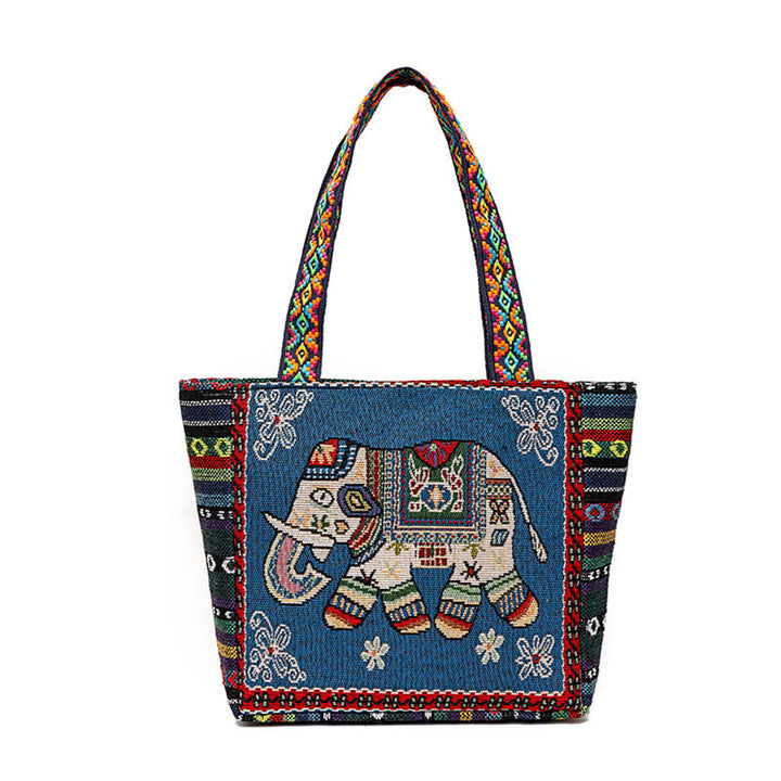 Buddha Stonesの蝶刺繍入り大容量キャンバストートバッグショルダーバッグ