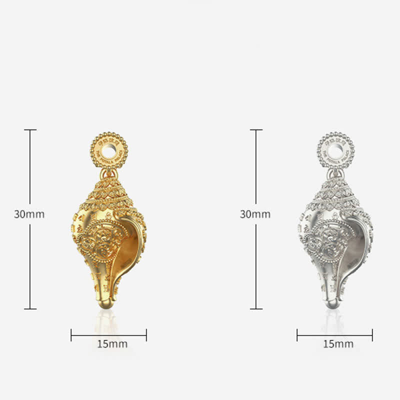 Buddha Stones999 スターリングシルバー シャンカ コンクシェル 貝殻 ラッキーネックレス ペンダント