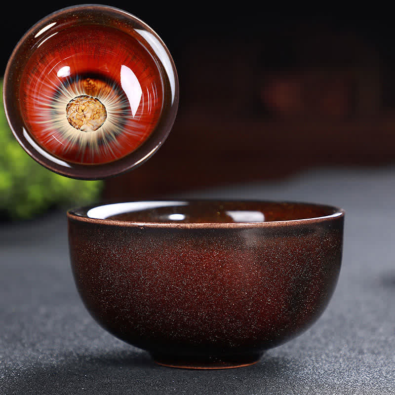 Buddha Stonesカラフル セラミック ティーカップ ホームオフィス ティーカップ - 濃い赤い花 - image 77