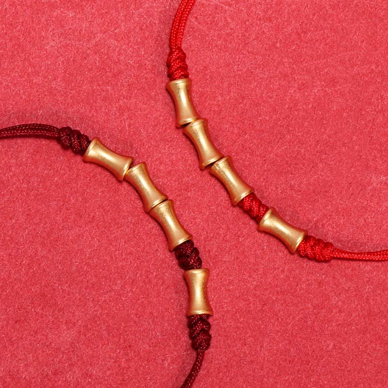 Buddha Stones925 スターリングシルバー 竹デザイン 守護幸運 編み込みブレスレット